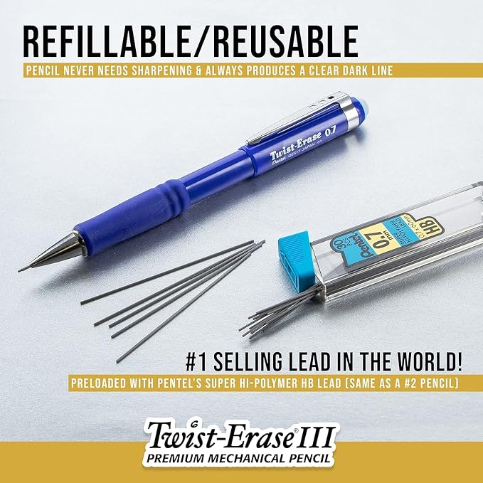 Pentel Twist Erase III Mechanical Pencil 0.7mm - Image 4