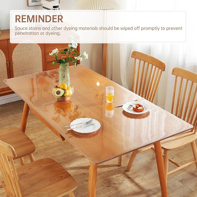 Warmstar Clear Table Protector 2mm Thick, 35x63 Inch Clear Table Cover Protector - Image 4