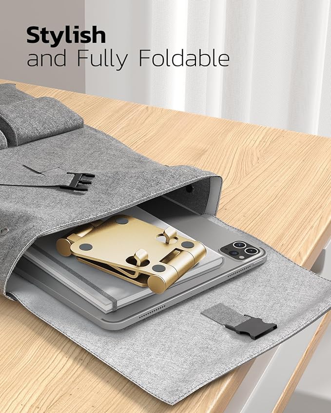 Nulaxy Dual Folding Cell Phone Stand, Fully Adjustable Foldable Desktop Phone - Image 5