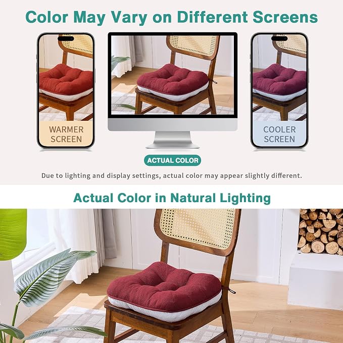 BETU Chair Cushions for Dining Chairs Set of 4, Thick Kitchen Table Chair Pads - Image 6
