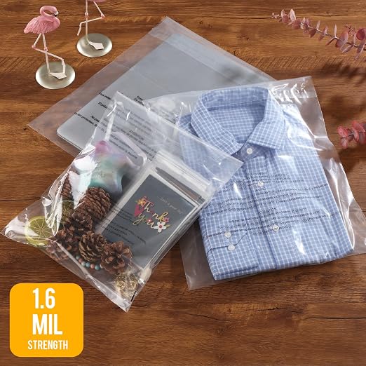 iMailer - 100 Count - 8" x 10" Clear Plastic Poly Bags - Image 6