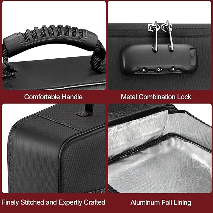 Fireproof Document Box with 5200℉ Heat Insulated, Document Organizer with Lock - Image 6