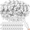 Jetec 300 Pack 1.25in/32mm White Metal Binder Clips Bulk Medium Reusable Fold by Jetec