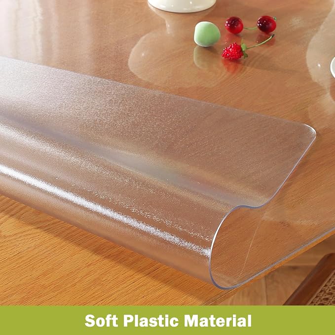OstepDecor Frosted Clear Table Cover Protector 38 x 60 Inch, 1.5mm Thick - Image 2