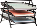 Mind Reader 3-Tier Paper Tray, Desktop Organizer, File Storage, Metal Mesh by MindReader