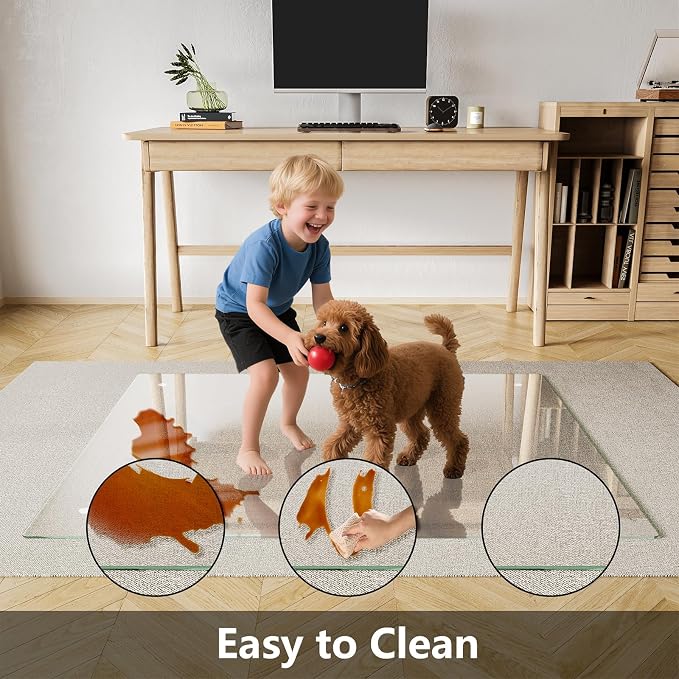 Koonmi Glass Chair Mat for Carpet, Tempered Glass 40"x60" Office Chair Mat - Image 6
