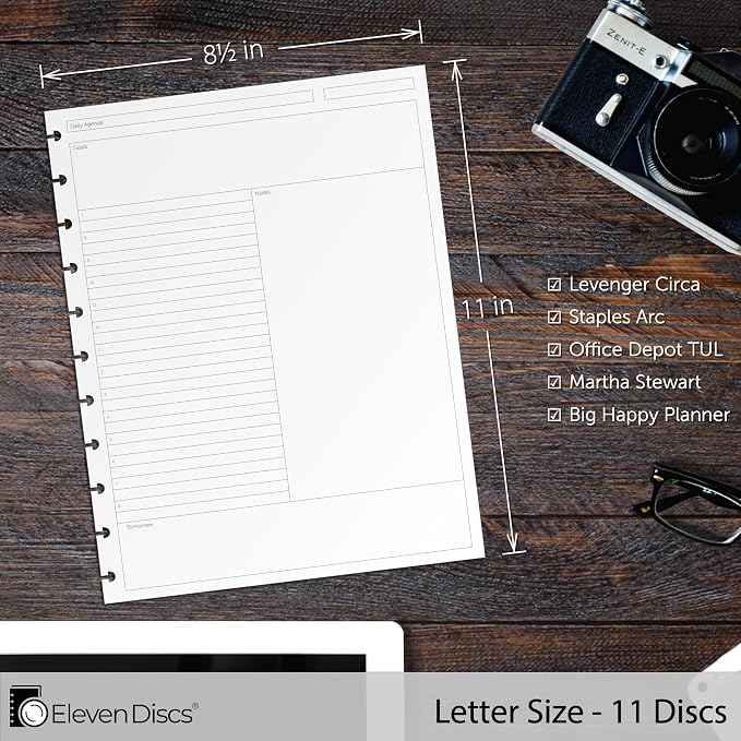 Eleven Discs Discbound Paper, Letter Size Daily Agenda Sheets - Image 4
