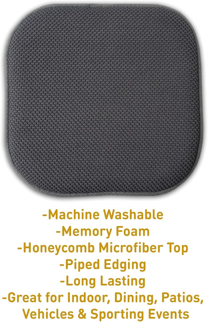 Sweet Home Collection Cushion Memory Foam Chair Pads Honeycomb Nonslip Back - Image 3