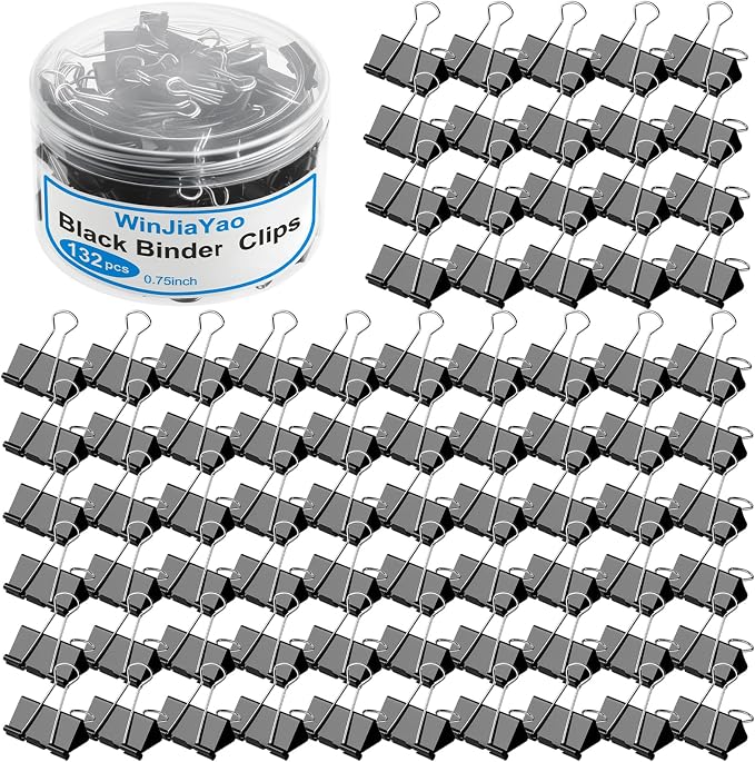 132 Pack Small Binder Clips 0.75 Inch by Unknown