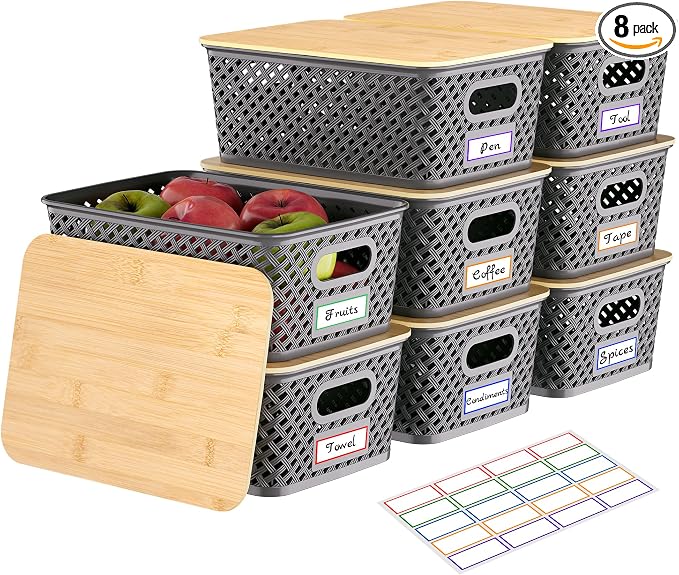 Anysig 8 Packs Plastic Storage Bins by AnysigOfficial