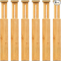 VaeFae 6-Pack Adjustable Bamboo Drawer Dividers, Expandable Drawer Organizer by VaeFaeDirect