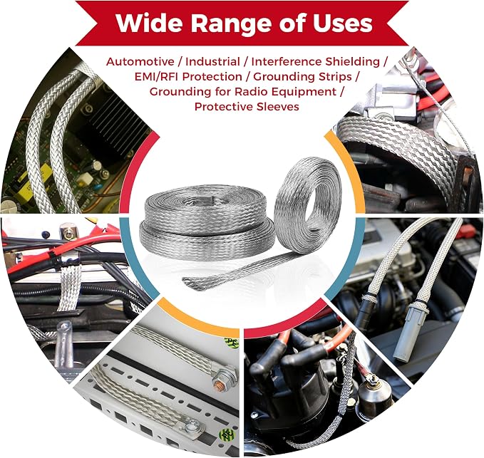 Tinned Copper Wire Grounding Braid Cable Shielding Sleeve Metal Wire Sheathing - Image 9