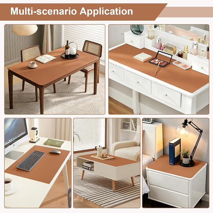 OstepDecor Brown Table Cover Protector 30 x 60 Inch, 1.5mm Thick Plastic Table - Image 5