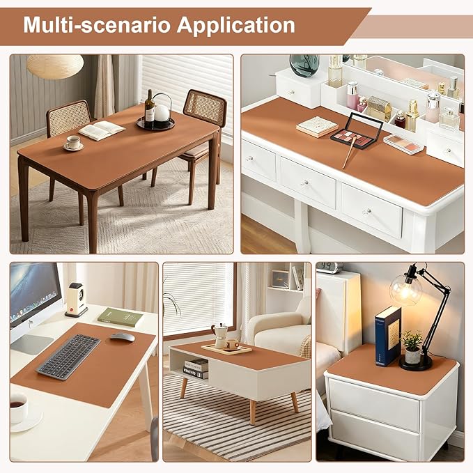 OstepDecor Brown Table Cover Protector 36 x 48 Inch, 1.5mm Thick Plastic Table - Image 5