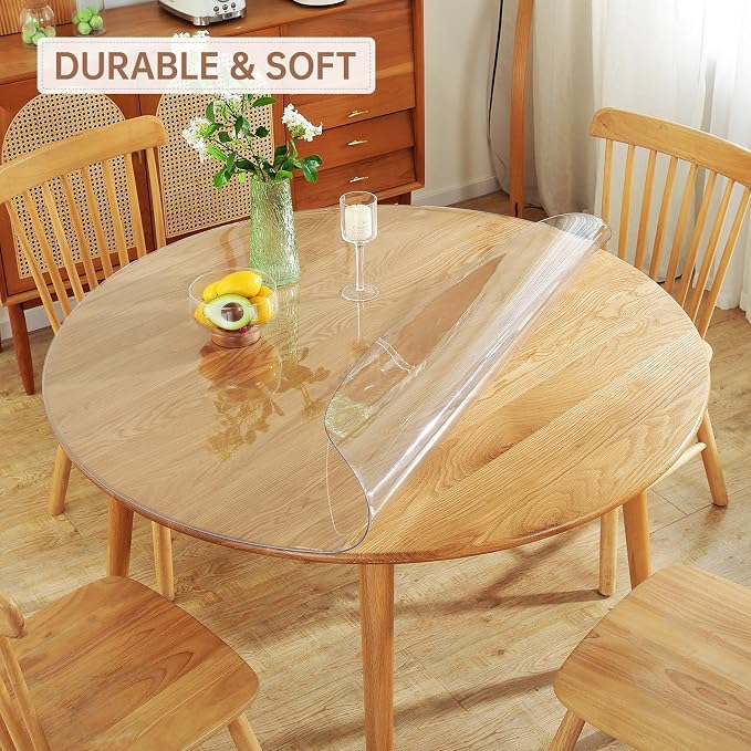 Warmstar Clear Table Protector, 2mm Thick, 39 Inch Round, Plastic Table Cover - Image 2