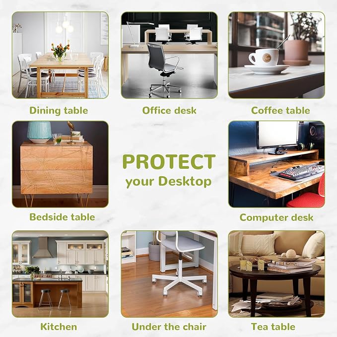 48 x 72 Inch Clear Table Cover Protector, 1.5mm Plastic Table Cover, Waterproof - Image 6