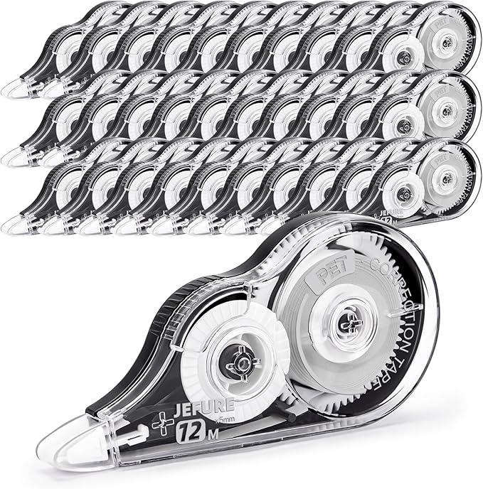 30 Pcs Correction Tape, 39.37 Ft White Wrong Out Tear-Resistant Bulk, Instant by JEFURE