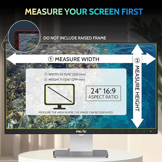 Peslv 24 Inch Privacy Screen for Computer Monitor 16:9 Aspect Ratio, Eye - Image 2