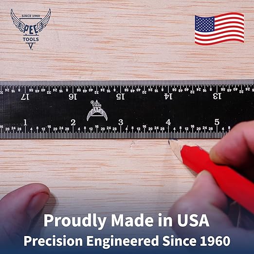 PEC Tools 12" Flexible Metal Ruler, Stainless Steel - Image 5