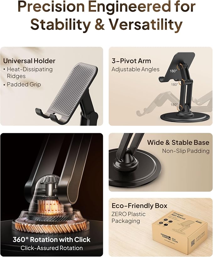 COOPER 360° Stand, Rotating Cell Phone Stand - Image 2