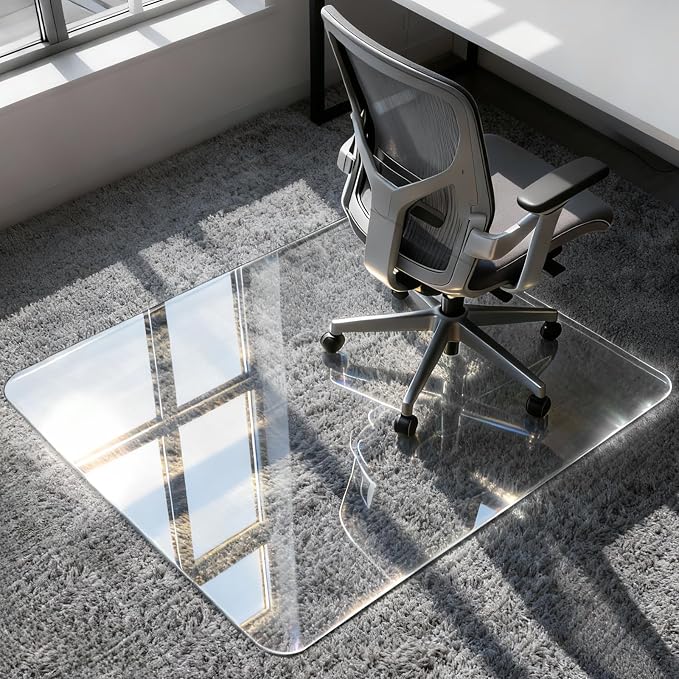 Azadx Tempered Glass Chair Mat for Carpet 36" x 48" Heavy Duty Office Chair Mat by Azadx