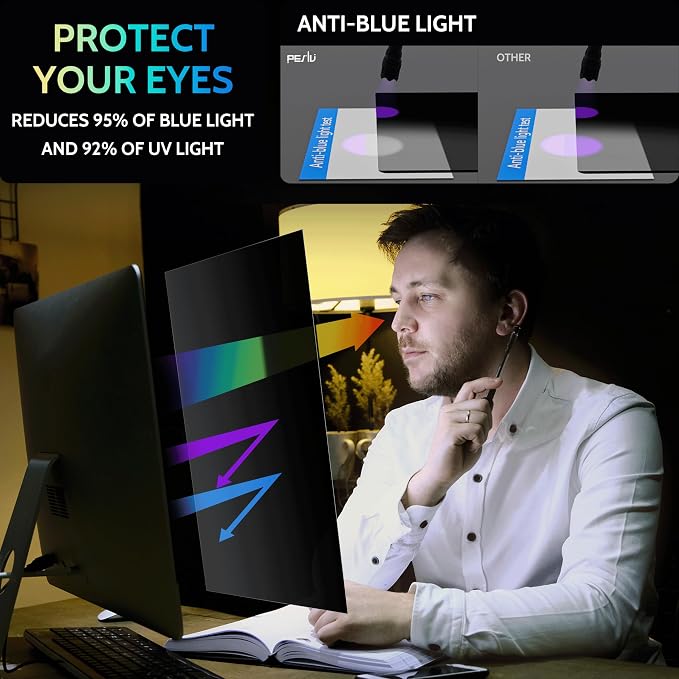 Peslv 28 Inch Privacy Screen for Computer Monitor 16:9 Aspect Ratio, Eye - Image 5