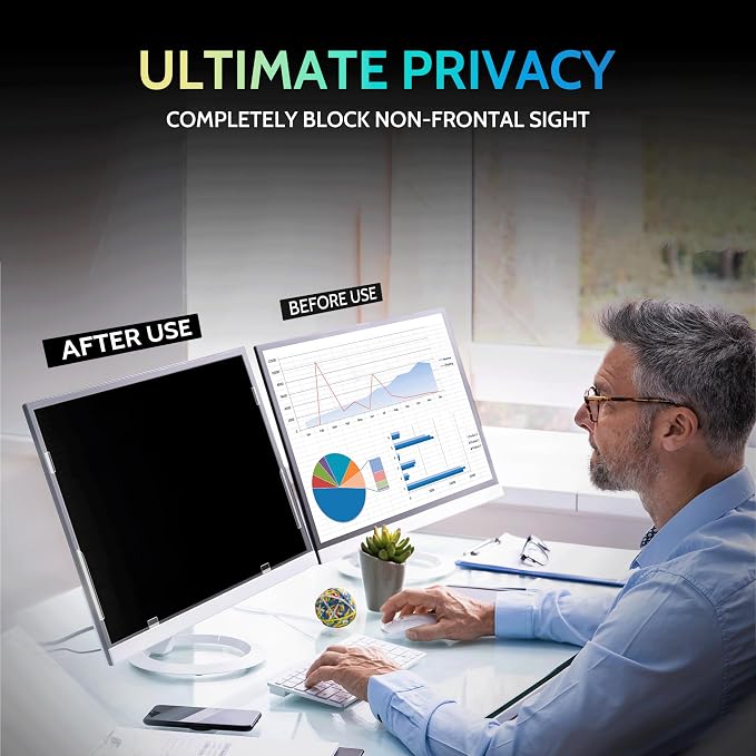 Peslv 18.5 Inch Privacy Screen for Computer Monitor 16:9 Aspect Ratio, Eye - Image 2