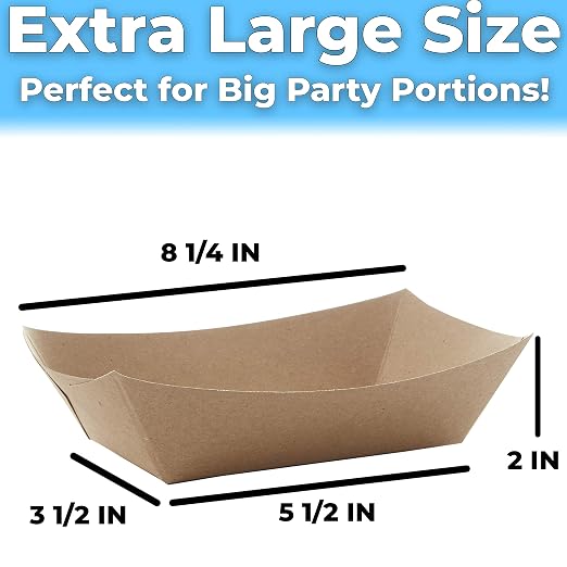 Eco Friendly USA-Made 3lb Food Holder Trays 500 Pk. Compostable Kraft Paper - Image 6