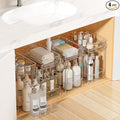 Vtopmart 4 Pack Higher Bathroom Under Sink Plastic Pull-Out Organizer by Vtopmart