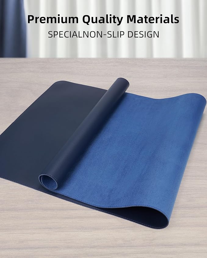 AFIING Leather Desk Protector, Large Mouse Pad, Non-Slip Blotter, Waterproof - Image 2