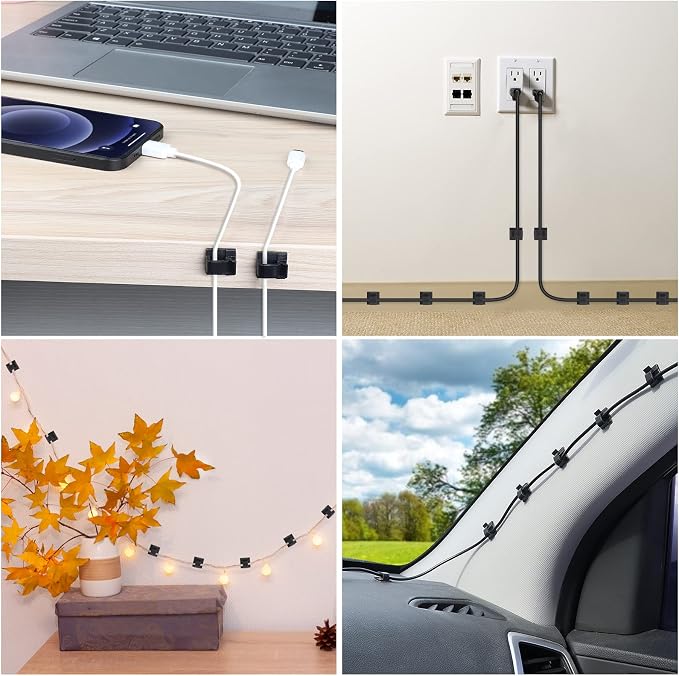 100 PCS Cable Clips, Upgraded Adhesive Cord Clips - Image 6