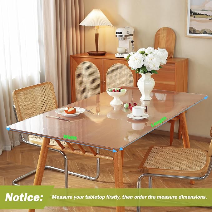 OstepDecor Frosted Clear Table Cover Protector 18 x 72 Inch, 1.5mm Thick - Image 3
