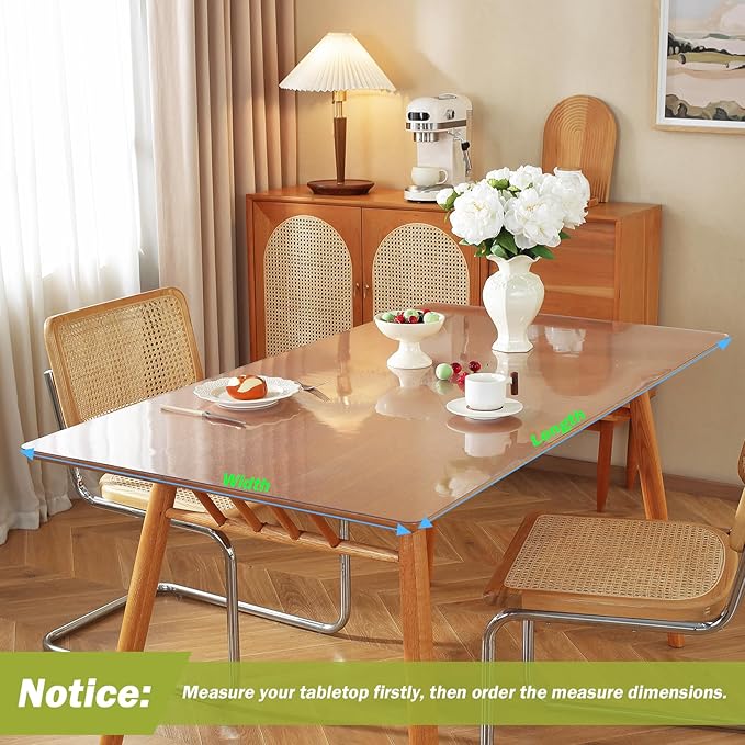OstepDecor Frosted Clear Table Cover Protector 20 x 40 Inch, 1.5mm Thick - Image 3