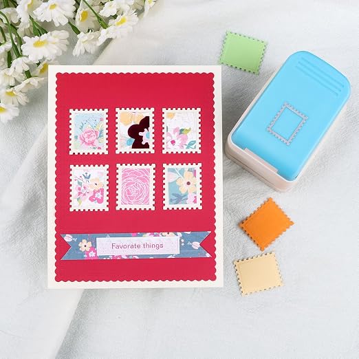 2 Pcs Paper Punch | 1 inch Square Punch | 1.1X0.9 inch Embossing Postage Stamp - Image 4