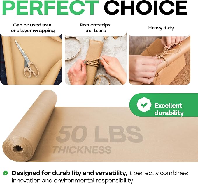 Brown Kraft Paper Roll 36" x 1200" - Image 4