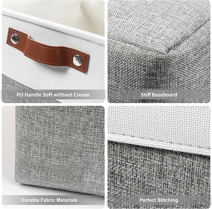 Bagnizer Large Fabric Storage Baskets | 50L Storage Bins, Decorative Linen - Image 5