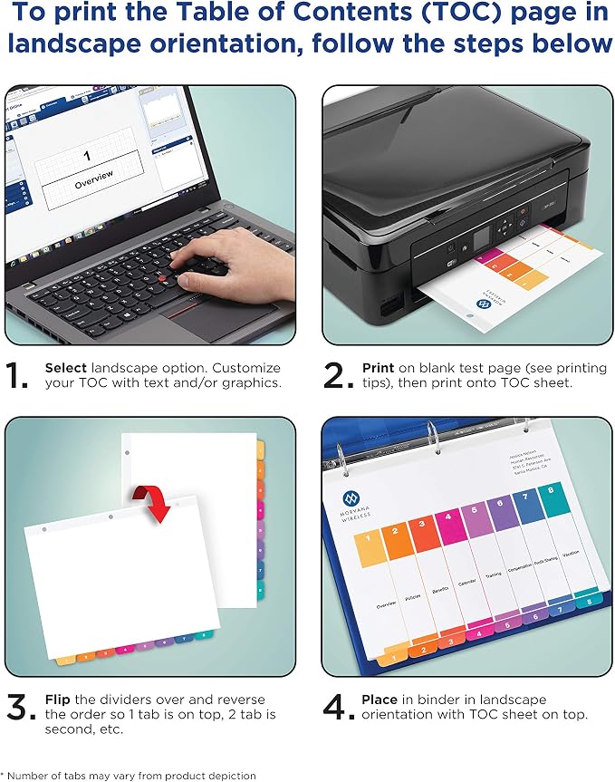 Avery Jan-Dec Dividers for 3 Ring Binders, 12 Tabs per Set, Customizable Table - Image 7