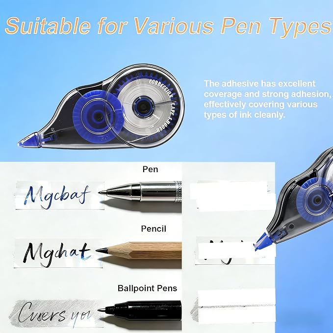 White Correction Tape, Smooth Glide, No Residue, Quick Dry - Image 5