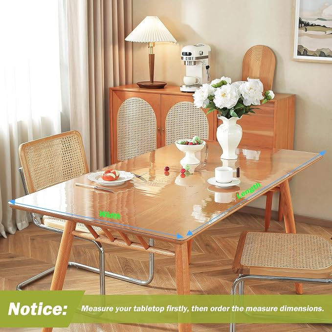 OstepDecor Clear Table Cover Protector 24 x 84 Inch, 1.5mm Thick Plastic Table - Image 7