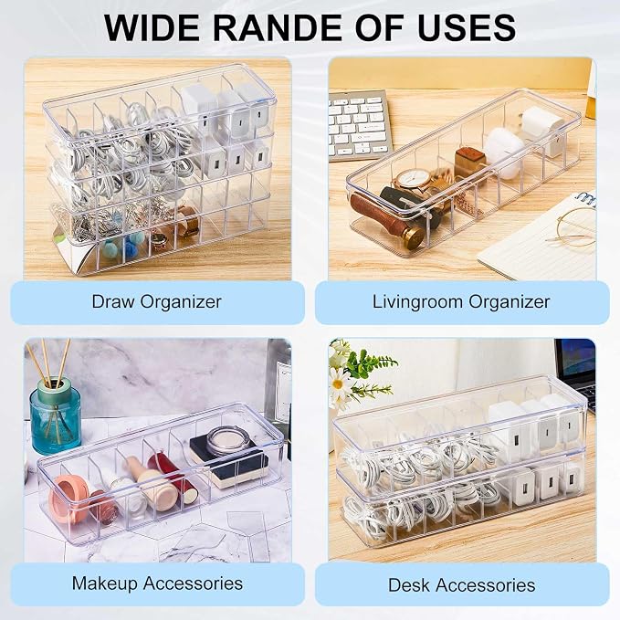 Tatuo 4 Pcs Cord Organizer for Drawer Desktop, Cable Organizer Box - Image 7