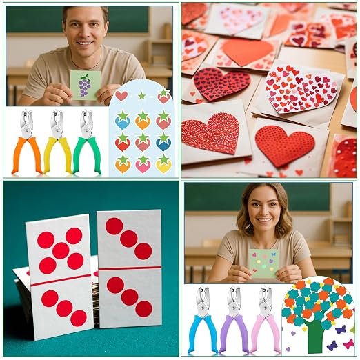 Lothee 8 Pcs Hole Punch Shapes Single Hole Paper Punchers - Image 5
