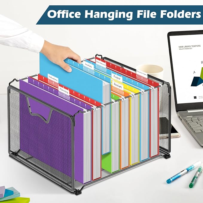 V-Opitos 72 Pack 1 Inch Expansion Hanging File Folders, Letter Size Hanging - Image 2