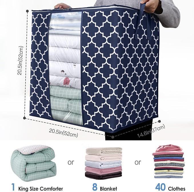 WISELIFE Storage Bags 4 Pack/100L Large Blanket Clothes Organization and - Image 2