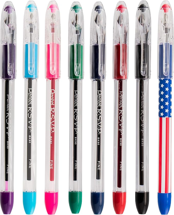 Pentel R.S.V.P. Ballpoint Pen, Fine Line, 4 Pack - Image 4