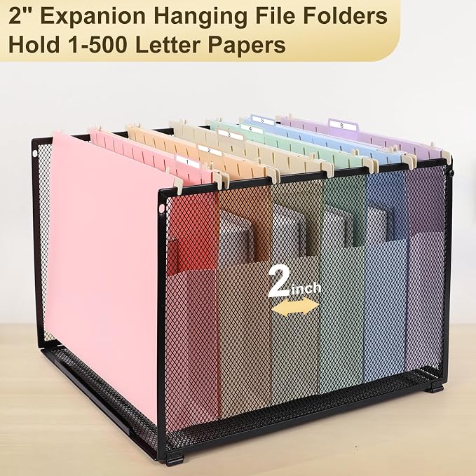Extra Capacity Plastic Hanging File Folders Letter Size, 18 Pack 2 Inch - Image 3