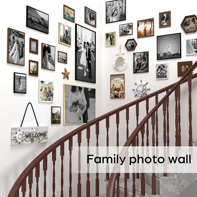 Giftgarden 4x6 Picture Frame Brown Set of 12 - Image 7