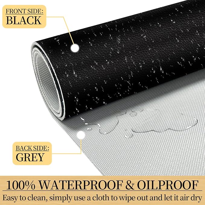 Leather Desk Pad Mat, Non-Slip Black Desk Mat, Large Mouse Pad - Image 3