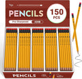 Taja 150 Pack #2 HB Pencils, Bulk Pre-Sharpened Wood-Cased Pencils by Taja