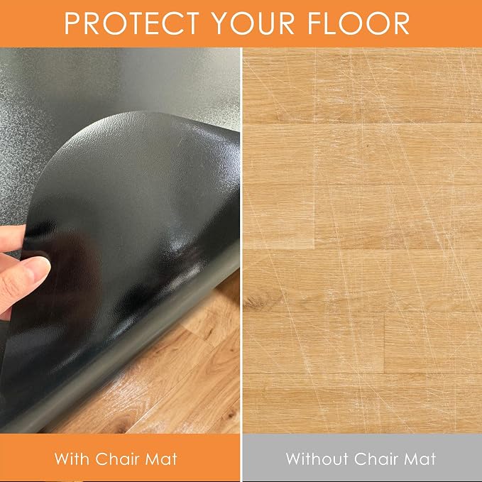 Kuyal Chair mat for Hardwood Floor 46 x 46 inches Rectangle Floor Mats - Image 3