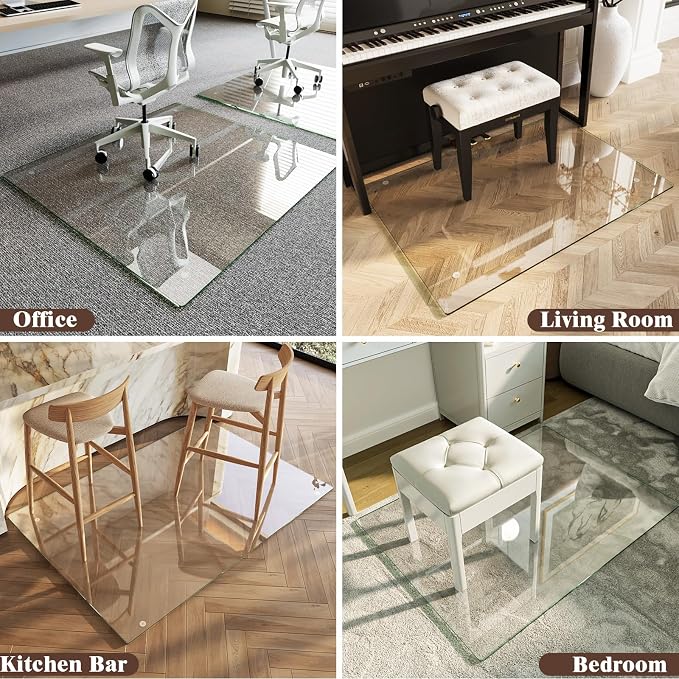Koonmi Tempered Glass Chair Mat 30"x48" - Image 8
